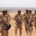 Gaadiid iyo ciidamo la xiriira xarunta Ciidanka Ammaanka Puntland ee Gaalkacyo