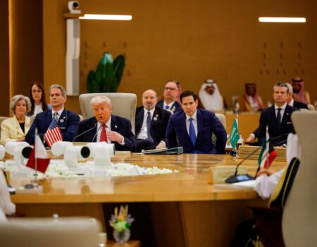 Donald Trump oo ka hadlaya shirkii Golaha Iskaashiga Khaliijka ee Riyaad