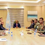 Madaxweyne Xasan Sheekh Maxamuud iyo Jeneraal Dagvin Anderson oo Muqdisho ku kulmay